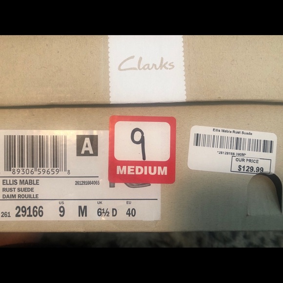 Clarks Suede Ellis Mable Rust Heels - Picture 4 of 4